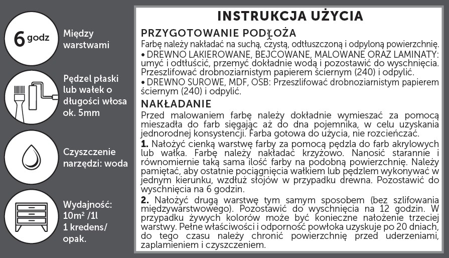 instrukcja farba metaliczna mat