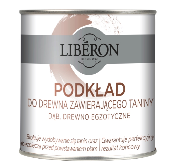 podkład do drewna zawierającego taniny